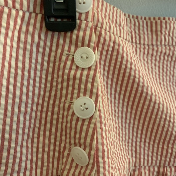 Red Striped Buttoned Skirt - Picture 2 of 5